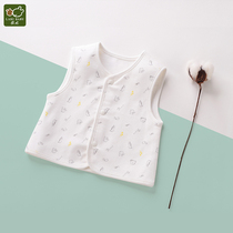 Rabbi girl spring clothes baby clothes cotton double layer vest male baby cartoon full open vest hand painted bear horse clip