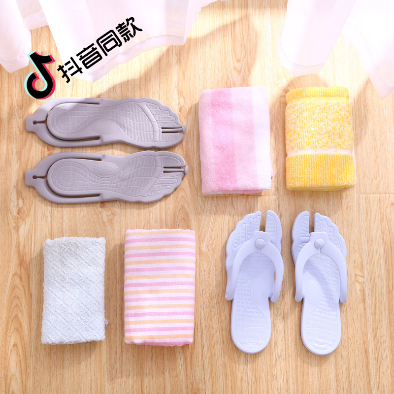 Shake-in-style Folding Travel Slippers Portable Sandals Non-slip Herringbone Towing Seaside Beach Shoes Men And Women Swimming Outdoor