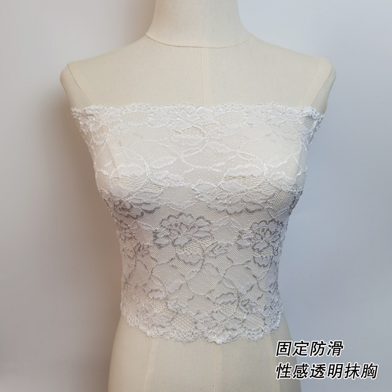 Strapless Lace Tube Top, Sexy Single-Layer Thin Vest, Anti-Exposure Underwear, Plus Size Wrap-Around Long Base Layer Bra