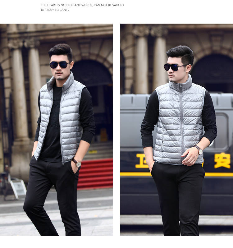 Chống mùa giải phóng xuống áo khoác vest nam vest mỏng vest vest đứng vest kích thước lớn mùa thu và mùa đông mặc áo khoác đôi áo heyyou