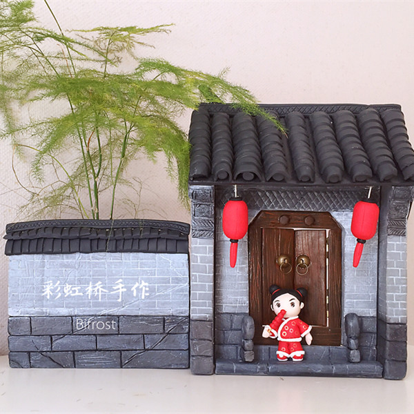 Old Beijing Courtyard Ruyi Gate miniature landscape ornaments crafts Chinese style abroad gifts to foreigners