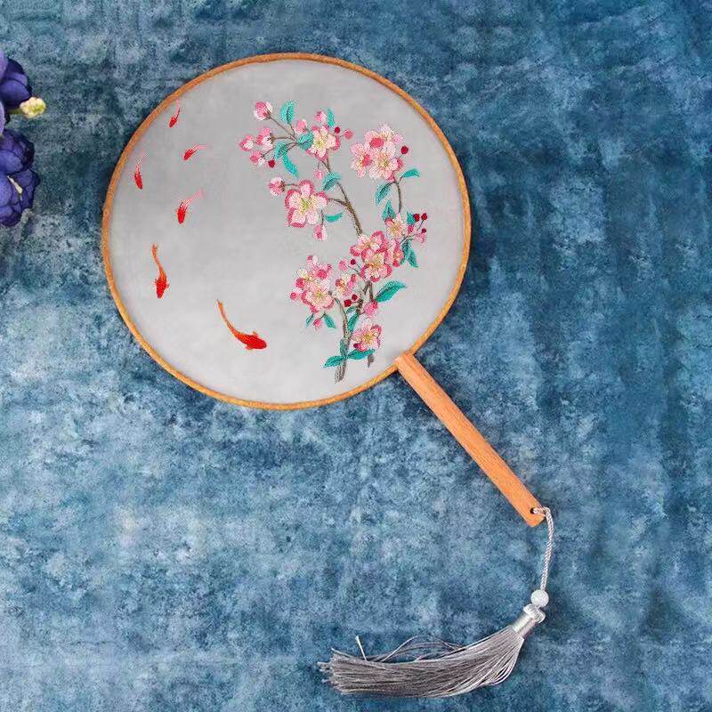 Embroidery DIY ancient wind group fan material bag kit handmade Hanfu accessories Retro adult beginnics
