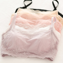 Summer thin lace anti-light smear bra without steel ring bra wrap bra underwear gathering ladies large size back