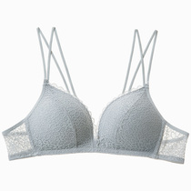 Triangle Cup French sexy lace without steel circle bra light and thin chest gathering beautiful back womens underwear