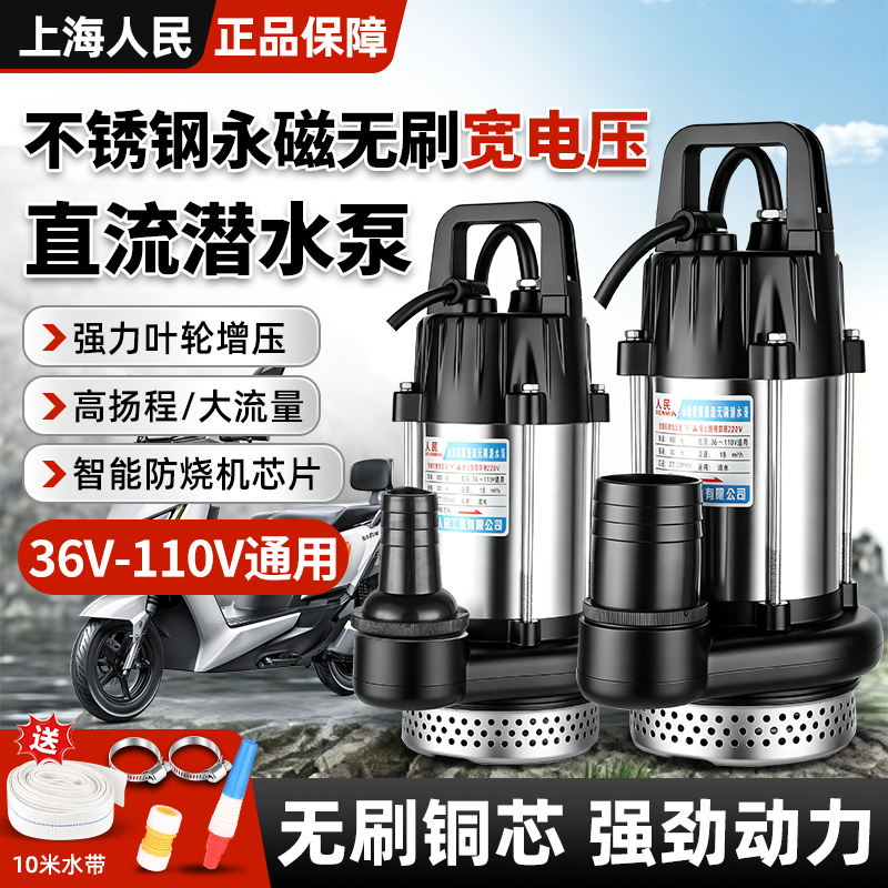Shanghai People's Dc Brushless Submersible Pump 36V48V60V72V110V Wide Voltage Cutting Electric Vehicle Water Pump