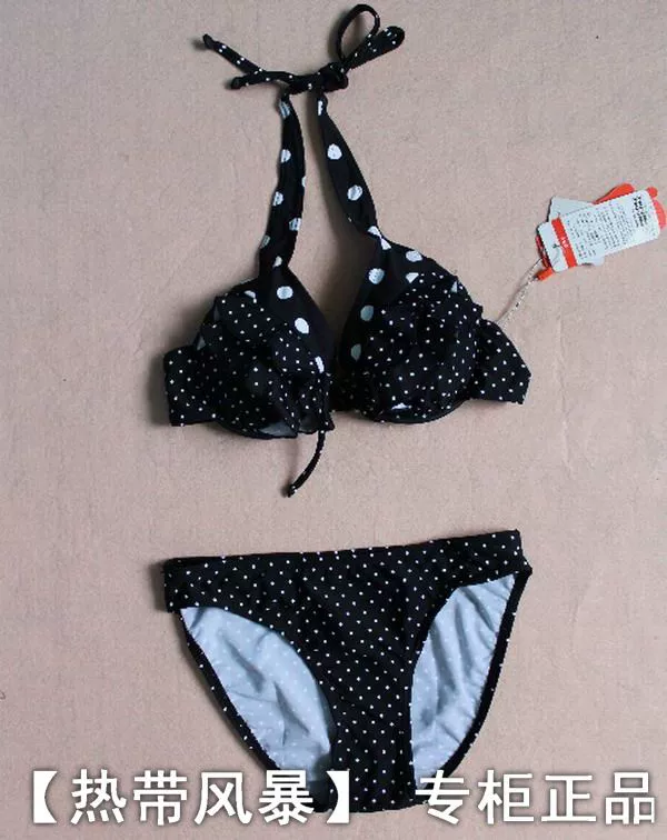 Thương hiệu rõ ràng Chính hãng Bao Ri Da 2012 Áo tắm chấm bi dành cho phụ nữ Bộ bikini hỗ trợ ngực nhỏ bằng thép 1217313 - Bikinis