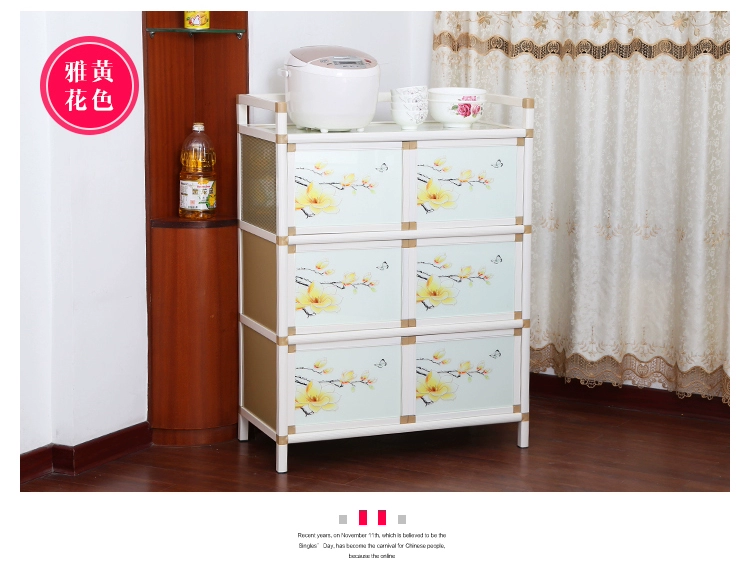 Dễ dàng Meal tủ bên tủ bếp lưu trữ tủ tủ bếp tủ tủ chè tủ tủ găng tay bằng thép không gỉ - Buồng tủ quần áo mini