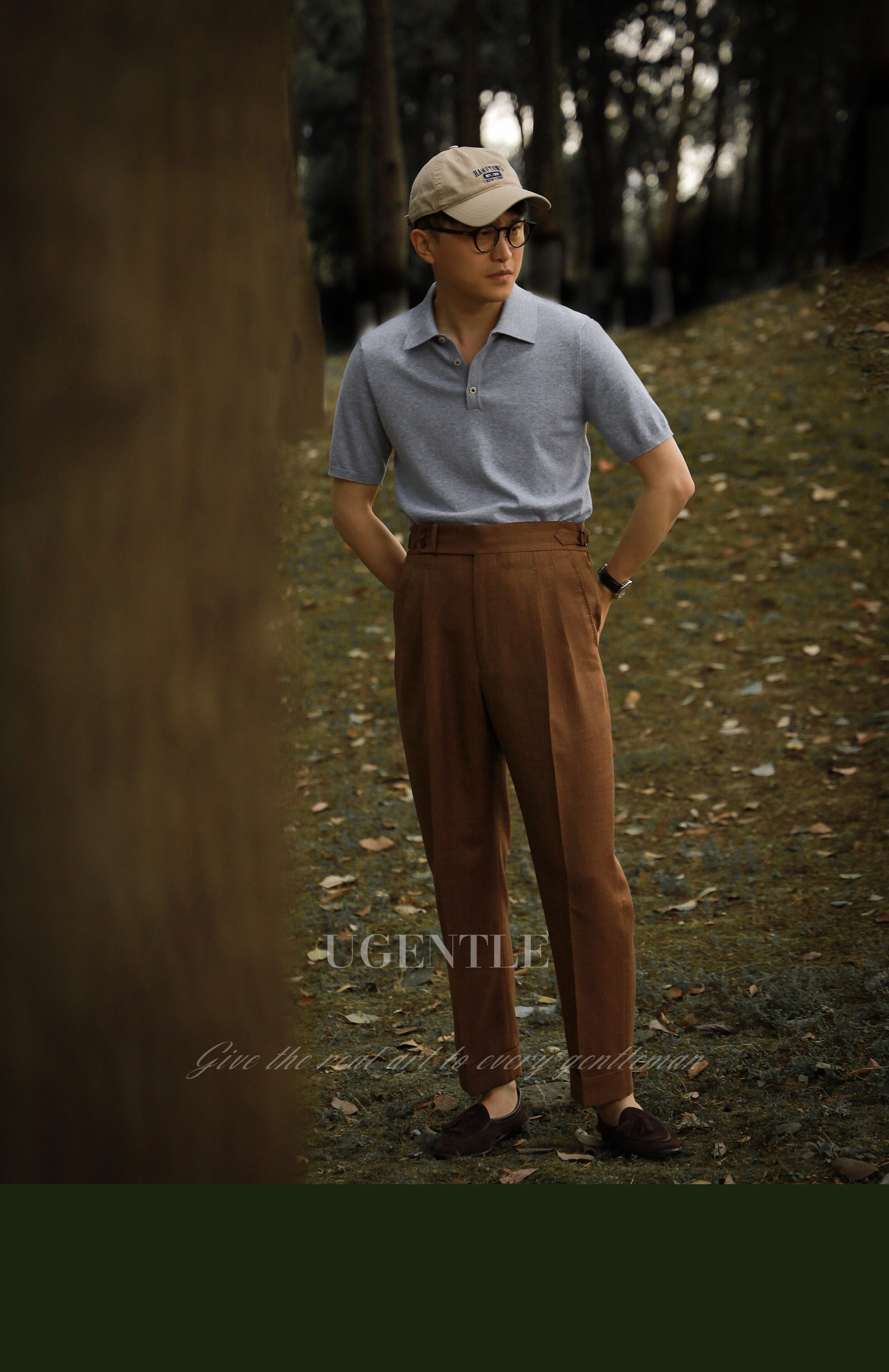 UGENTLE Мужской марка лето кардинг Орл Когтя оболочка с застежкой продвинутый серая рубашка-поло короткий рукав рубашка поло 