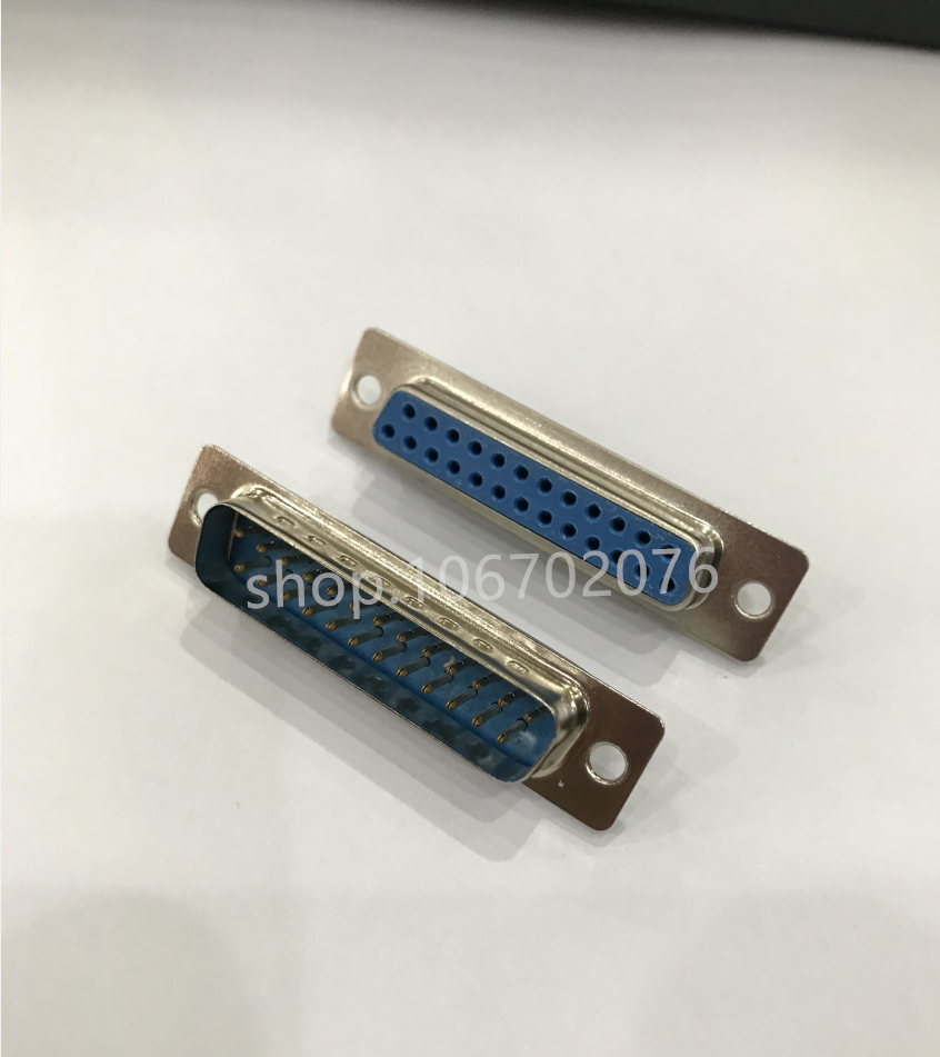 DB25 male female welding wire type double row parallel port 25-core pinhole socket welding head plastic shell