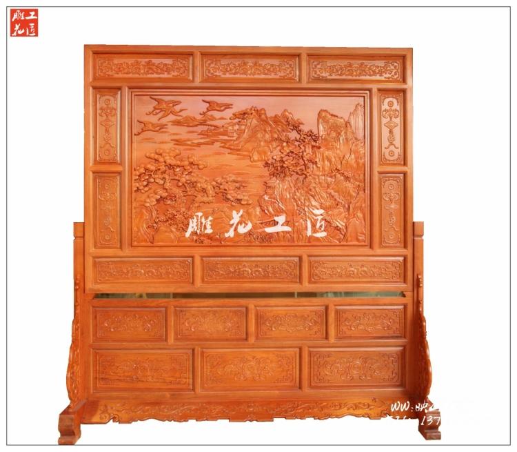 Landscape landscape floor-to-ceiling seat screen Rosewood relief screen New Chinese plug-in screen entrance partition living room decorative ornaments