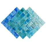 Бассейн, синяя стеклянная мозаика на стену