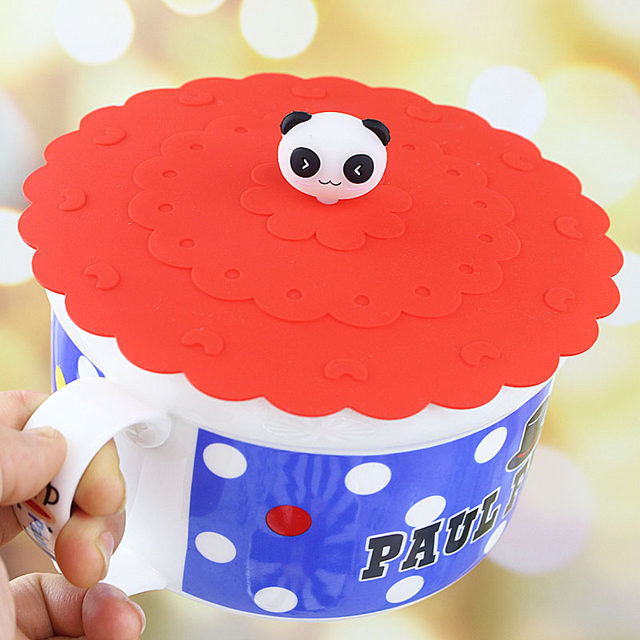 Universal ຂະຫນາດໃຫຍ່ອາຫານຊັ້ນສູງທີ່ບໍ່ມີສານພິດຊິລິໂຄນ lid ຝາໂຖປັດສະວະປ້ອງກັນຂີ້ຝຸ່ນ lid ceramic water cup lid universal cartoon fresh-keeping lid
