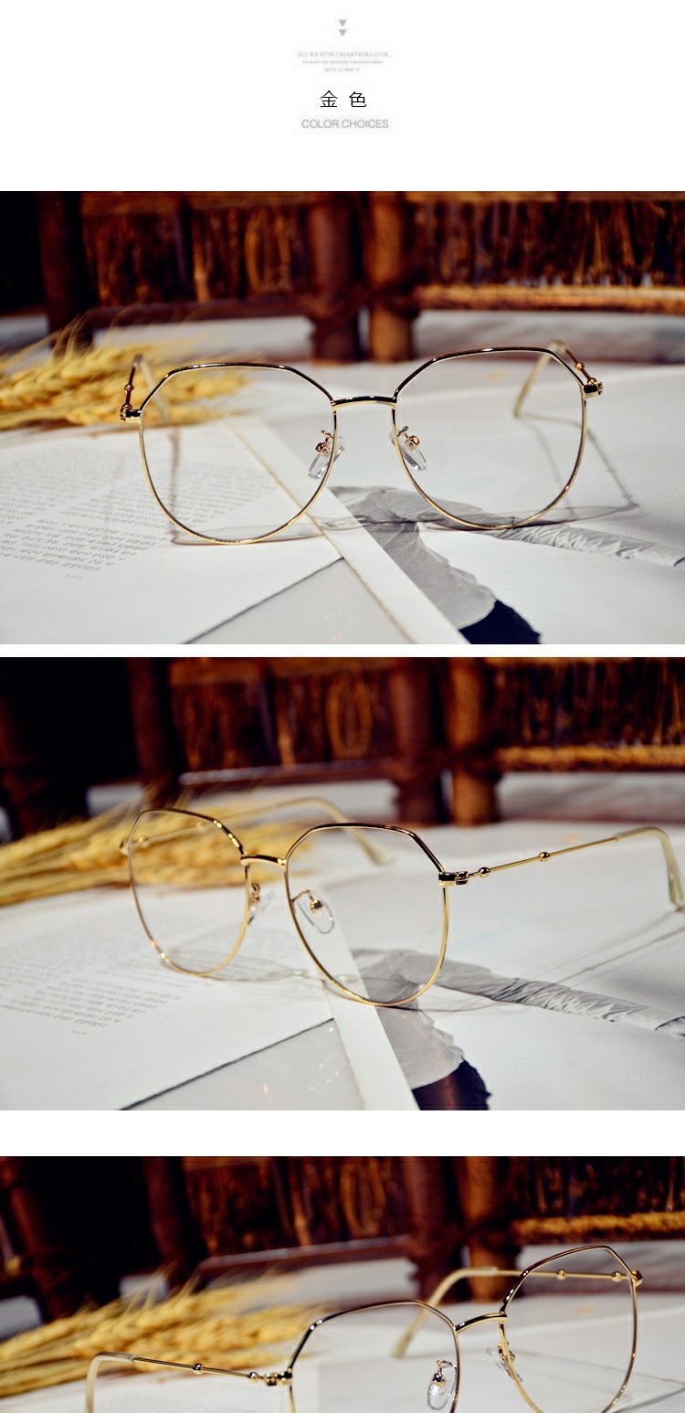 Kính kim loại retro khung kính lớn văn học kính khung gương phẳng thủy triều nữ có thể được trang bị khung kính cận thị chống bức xạ với nam kính gm southside