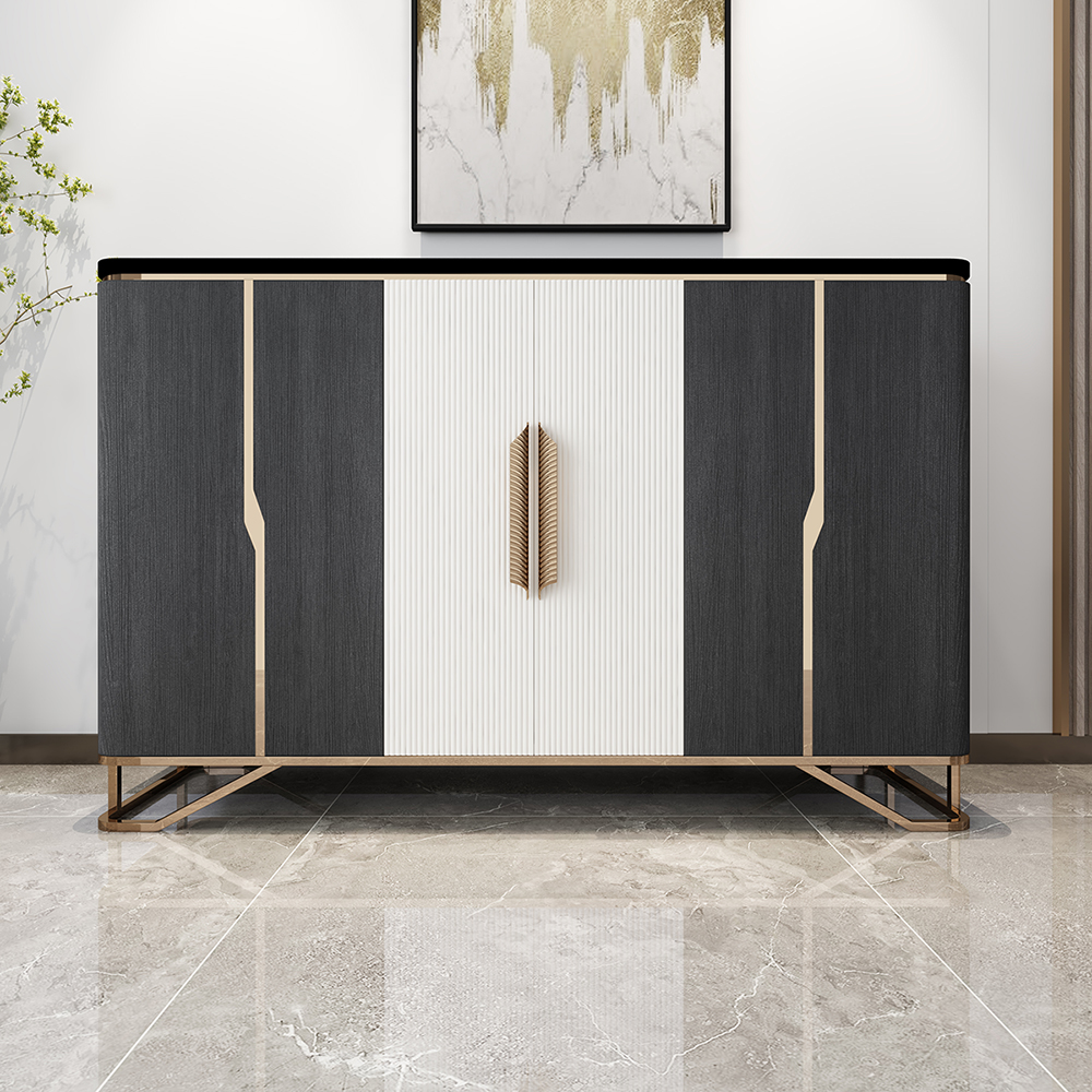 Light luxury marble solid wood shuttle modern simple entry cabinet decoration cabinet household living room shoe cabinet