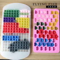 Flying fish home plaster grain Jewel Candle color block small love small square wax block base mold