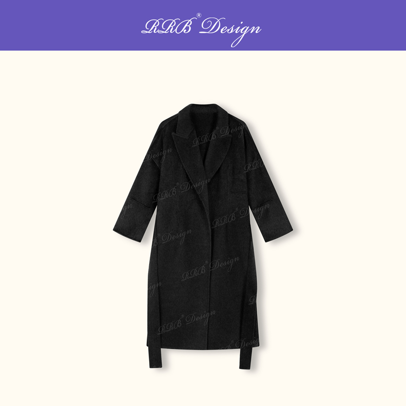 Rrb Design “Lamb Leg Sleeve 2.0” Collector's Grade Cashmere Wool Lamb Leg Sleeve Lace-Up Long Woolen Coat