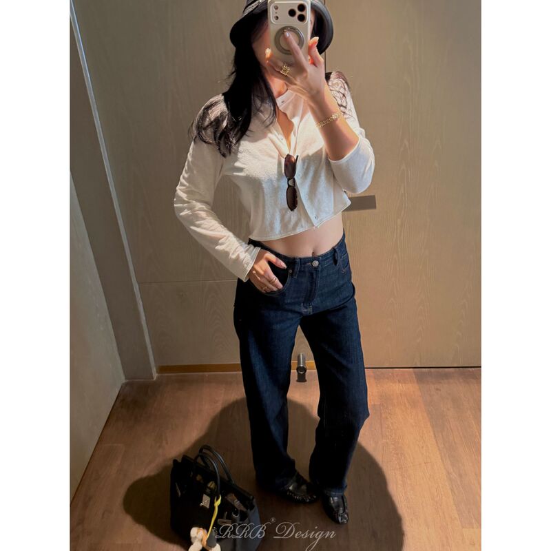 Rrb Design “Kendall Jeans” Custom Woven and Dyed Raw Denim Stretch Mid-Rise Slimming Jeans