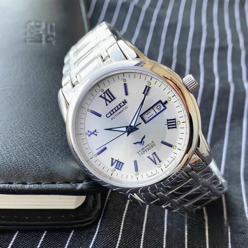 Brand New Japanese Vintage Citizen Automatic Mechanical Watch, Luminous Men's Wristwatch, Genuine Steel Band, Transparent Back, Gift Brand New Japanese Vintage Citizen Automatic Mechanical Watch, Luminous Men's Wristwatch, Genuine Steel Band, Transparent Back, Gift