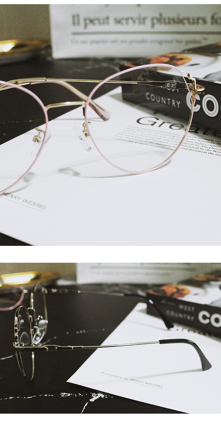 Mắt mèo mắt đỏ thời trang phẳng gương trong suốt khung kính vui vẻ mua sắm đơn giản kính gucci