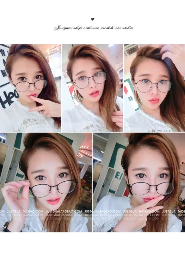 Phiên bản tiếng Hàn của gương tròn kim loại phẳng kim loại nam nữ thanh niên có thể được trang bị kính cận thị giảm giá nóng kính mắt việt tín