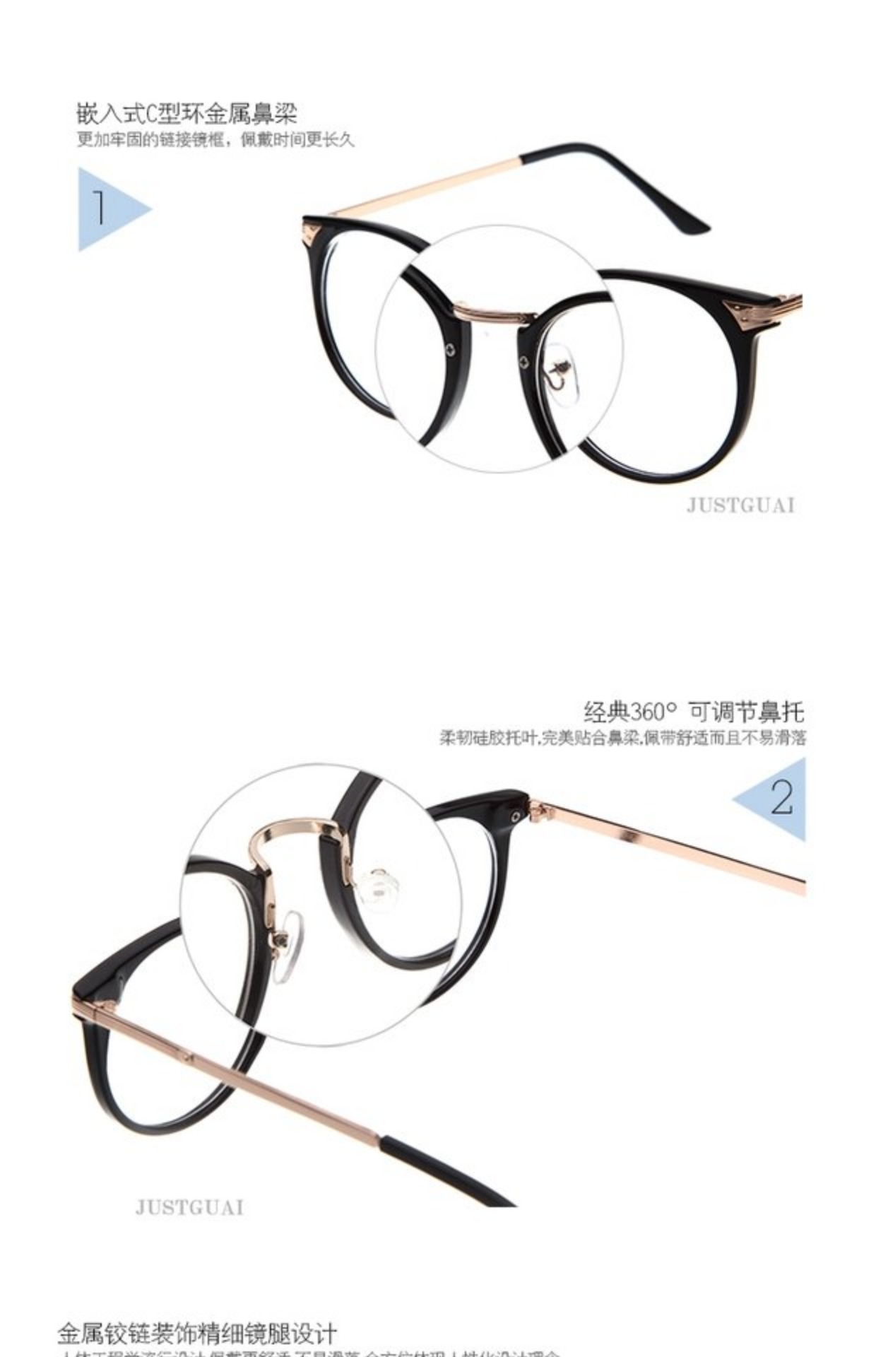 Hàn Quốc hipster nam và nữ kim loại kính khung văn học quạt phẳng gương mặt lớn có thể được trang bị kính cận thị khuyến mãi khung mắt kính gucci