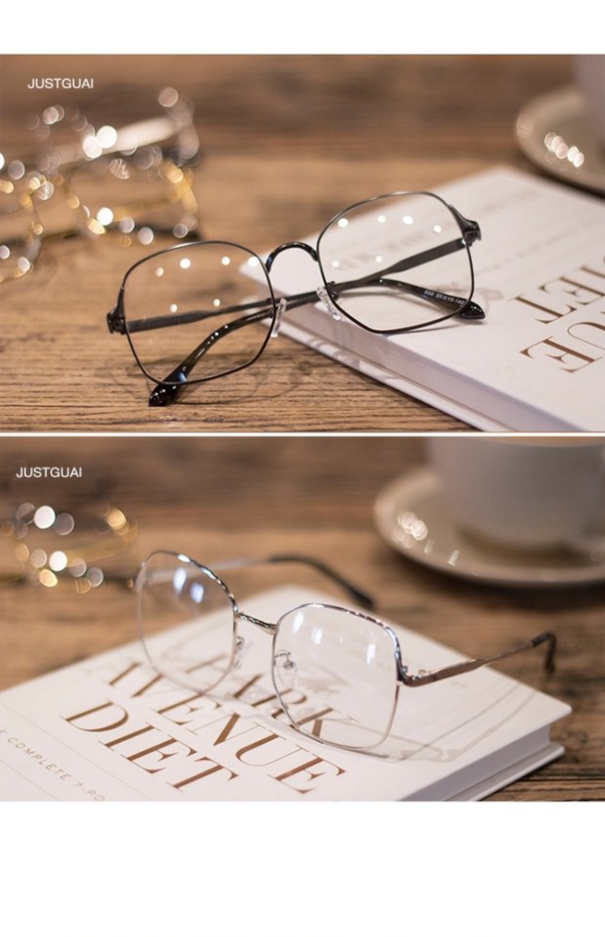 Ulzzang retro kim loại vuông nam nữ hộp lớn Phiên bản tiếng Hàn của kính văn học khung thủy triều người cận thị gương phẳng kính không độ