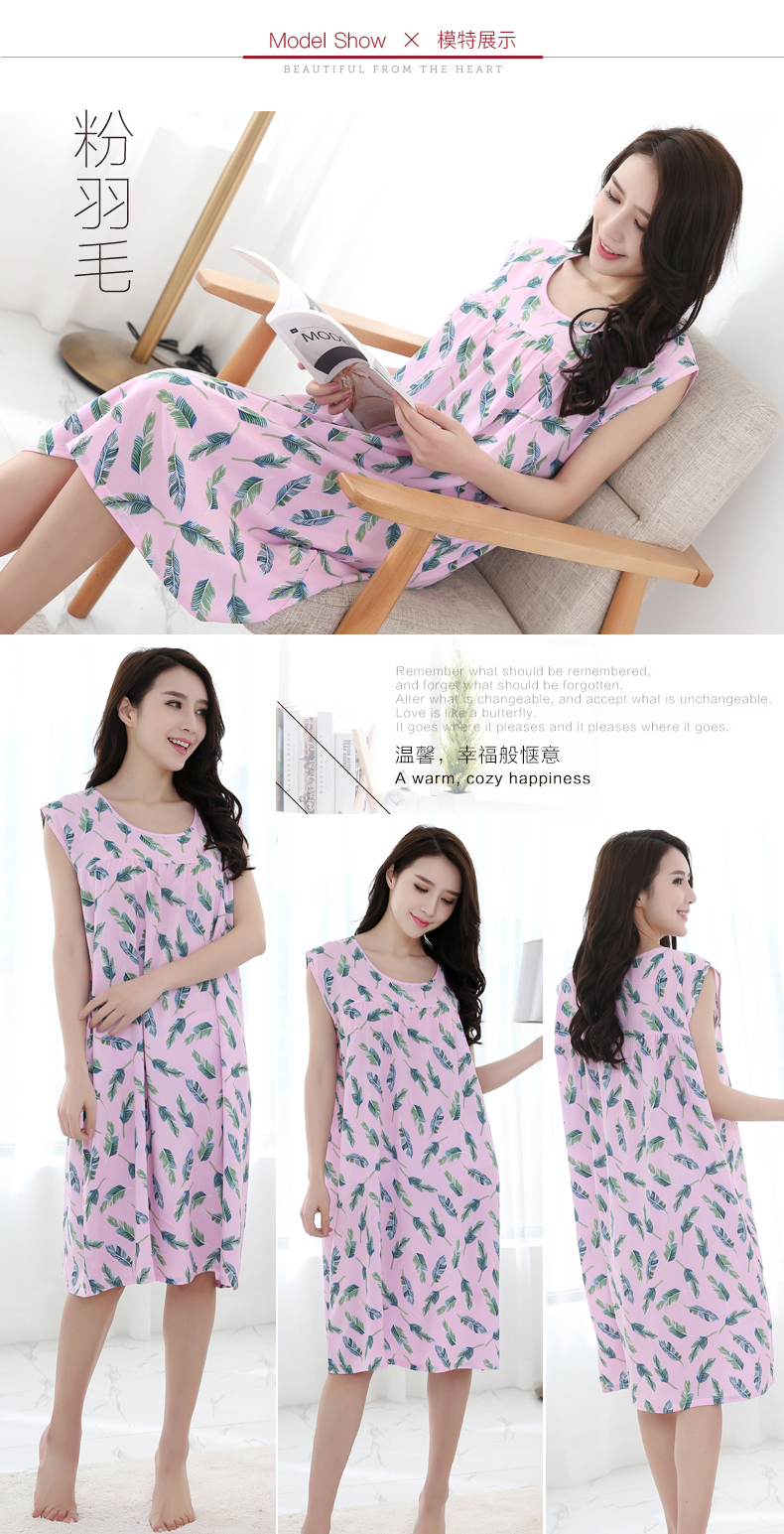 Mùa xuân và mùa hè không tay váy cotton lụa phần mỏng XL công chúa nightdress bông bông đồ ngủ cộng với phân bón dịch vụ nhà