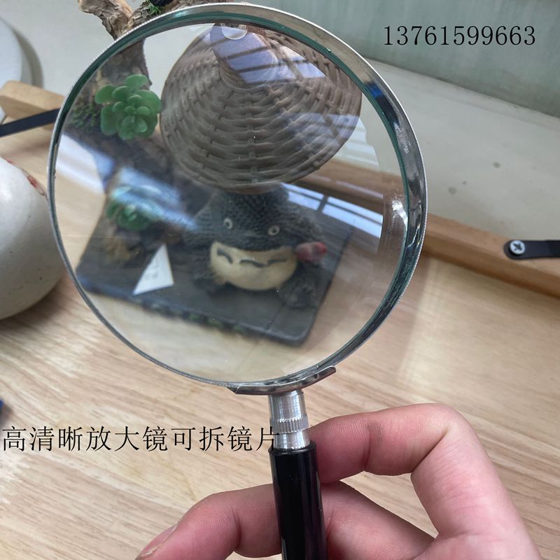 Handheld 50 60 75 90 100mm detachable reading old man reading and observing magnifying glass custom LOGO