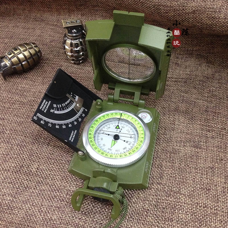 Outdoor Expedition Metal American Multifunction With Slop Pitch Gauge Metal Luminous Guide Finger North Needle Custom LOGO