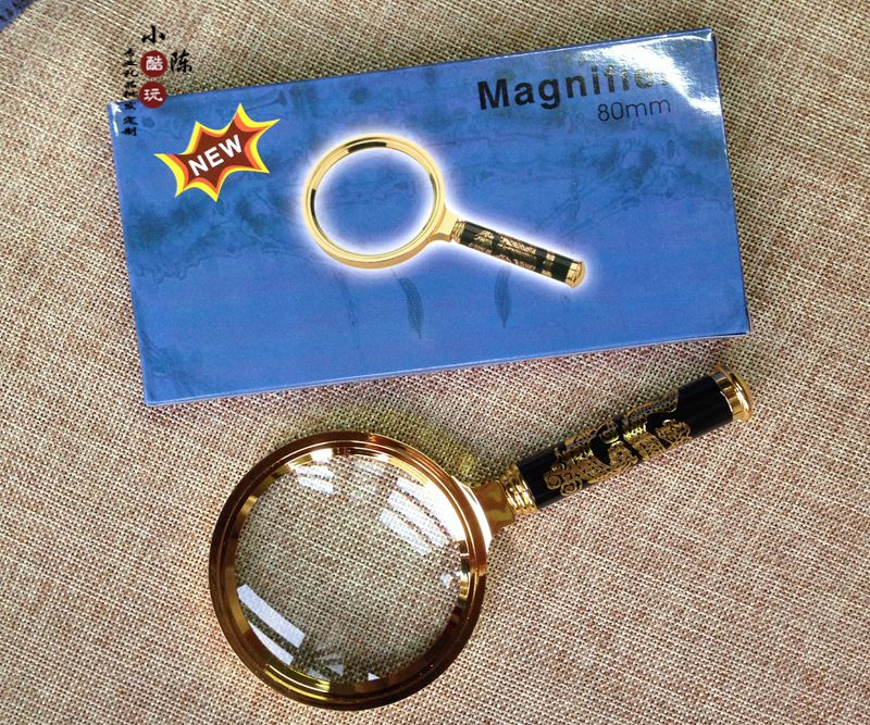 Dragon handle 60 70 80 90100MM 5 times the reading newspaper The old man holds a reading magnifier to customize LOGO