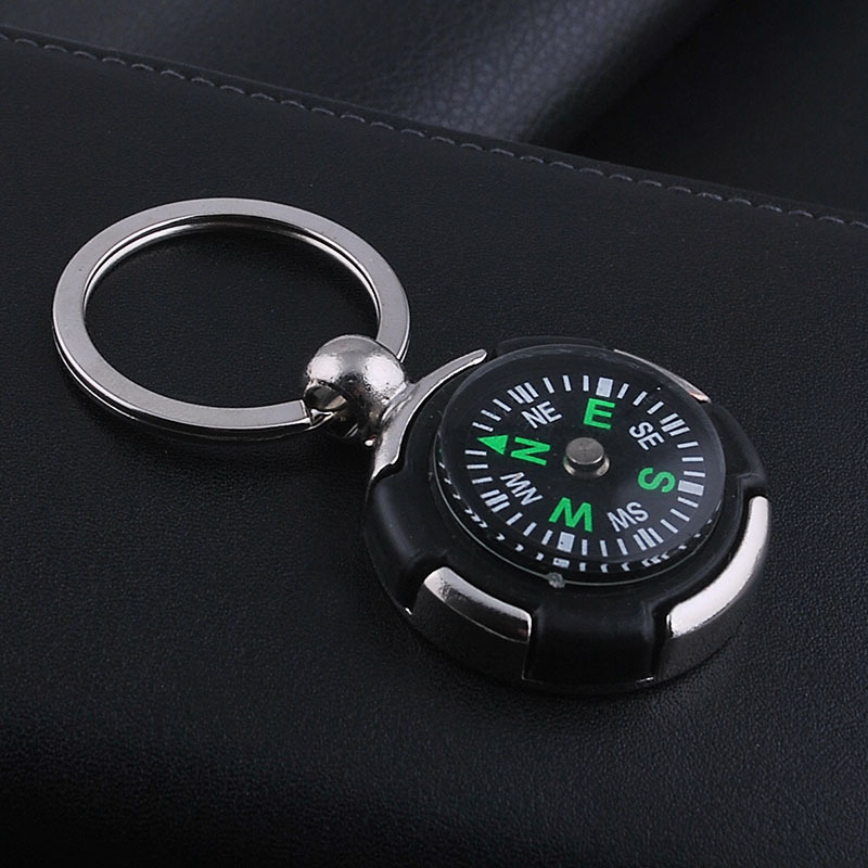 Creative Personality Tire Compass Round Mini Compass means North Pin Key Buckle Pendant customizable LOGO