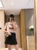 Lược đồ là thời trang và mỏng! Chân váy denim không dây thắt lưng cao chữ A - Váy