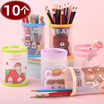 Creative folding pen holder multifunction desktop office containing box children cute stationery round pen barrel cartoon pen box