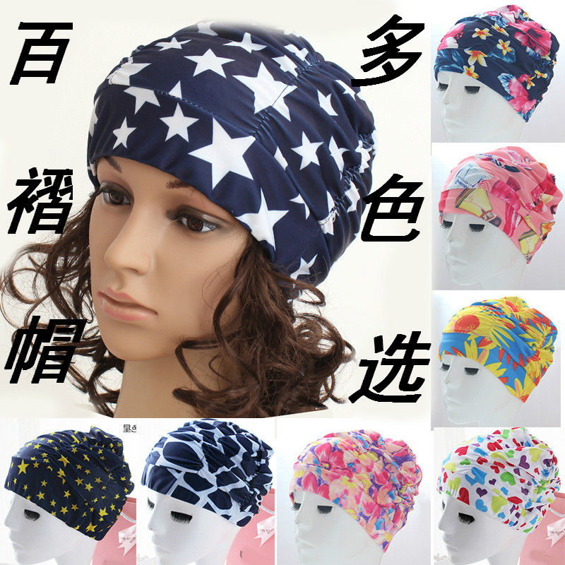 Plus stretch sunscreen cloth swimming cap color solid color multi-color nylon unisex swimming cap Swimming equipment
