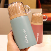  New winter tea drinking cup with lid Student portable vacuum stainless steel thermos cup Business men and women water bottle