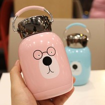  Cartoon cute portable stainless steel thermos creative student portable small drinking cup Vacuum thermos kettle