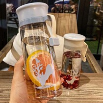 Korean fresh student couple men and women plastic cup drinking water Cup rope portable trend hand cup anti-drop kettle