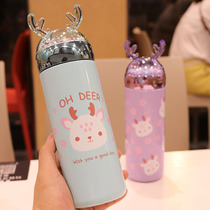  Girls  new cute primary school students stainless steel thermos portable handy straight water cup childrens drinking water thermos pot