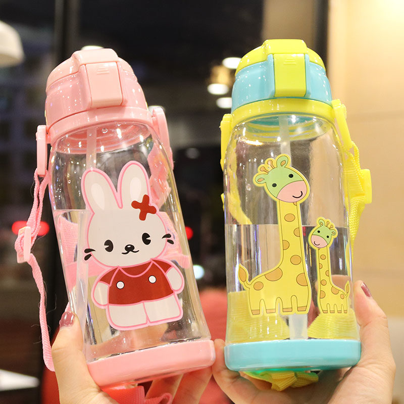 Animal Large-capacity Student Kettle Sports Holding Baby Bag for portable out children Cartoon Leakproof Plastic Cup Straw Cup