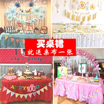 ins table skirt party dessert table for baby birthday party event long strip plastic disposable table