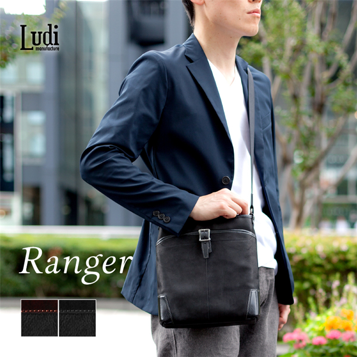 Japan Ludi Ranger Leisure retro genuine leather single shoulder bag tanned plant tannen cow leather satchel