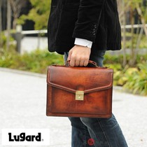 Japanese Lugard Japanese men vintage cowhide fashion business shoulder bag briefcase computer bag