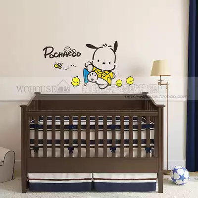 Pochacco Pacha dog Series 16 cute cartoon wall stickers living room background wall children's room decoration stickers