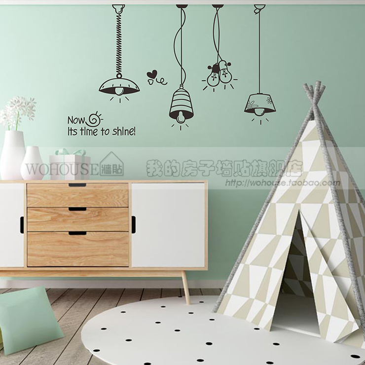 Time Chandelia Personality Creative Bedroom Living Room Sofa Wall Stickup Dining Room Genguan Decorations Wallpaper Stickup