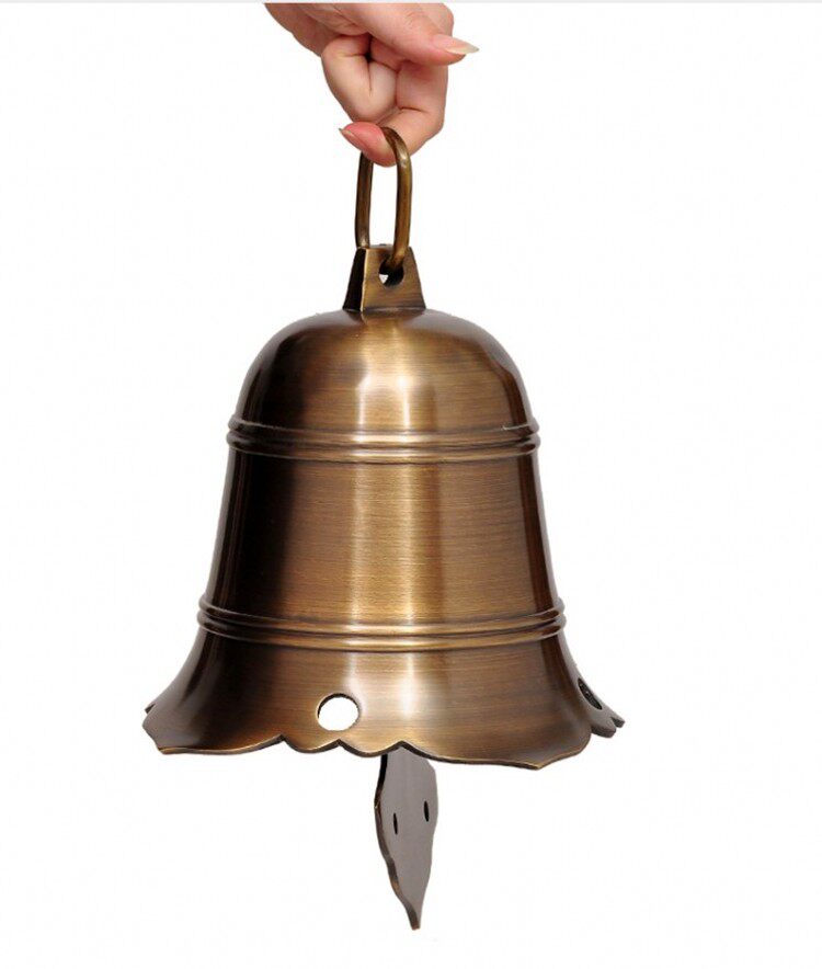 Buddha pure copper wind bell bronze bell Feng Shui Fan Leaf Temples Ancestral Hall Ancestral Hall Bell 8 inch antique bronze cloud plate bronze bell