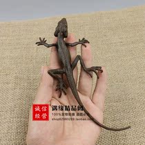 Antique made of old solid pure copper red copper lizard bronze sculpted tea spotter with small pendulum length 15 5cm