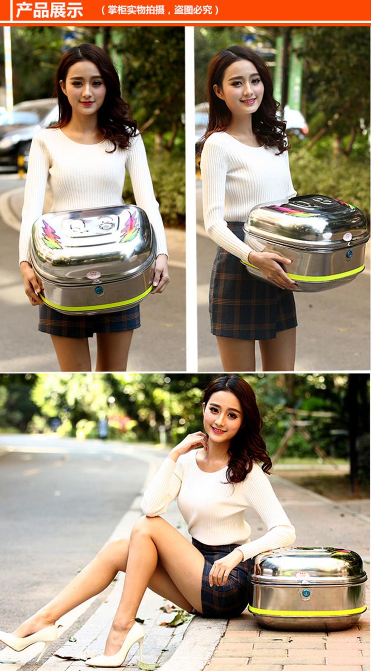 Thêm sang trọng lớn dày thép không gỉ xe gắn máy đuôi hộp xe Điện thân xe thêm lớn Scooter hộp lưu trữ thùng đựng đồ xe winner x