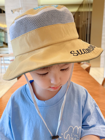 Children's sun hat baby summer thin hat boy anti-UV fisherman hat girl sun protection hat sun hat