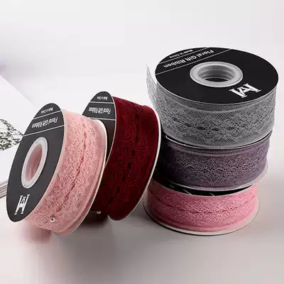 One year old three flowers 4cm Korean hollow lace lace ribbon flower flower bouquet packaging ribbon bow polyester tape
