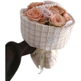 Упаковка, ткань, цветочный магазин, корейская клубника, в стиле Шанель, букет, популярно в интернете